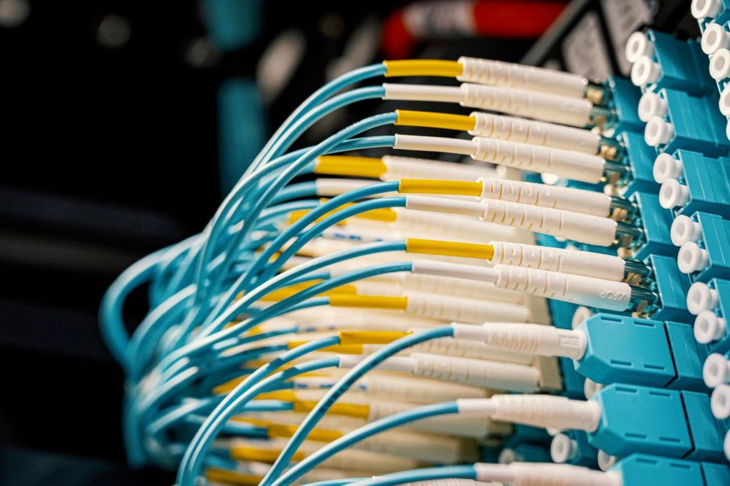 Connecteurs de fibre optique sur un panneau de raccordement